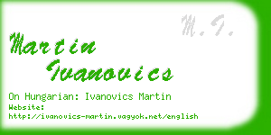 martin ivanovics business card